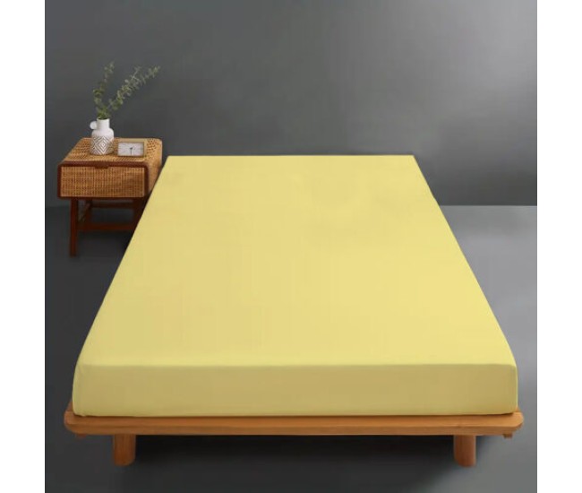 Husa de pat bumbac 100 % tricot galben